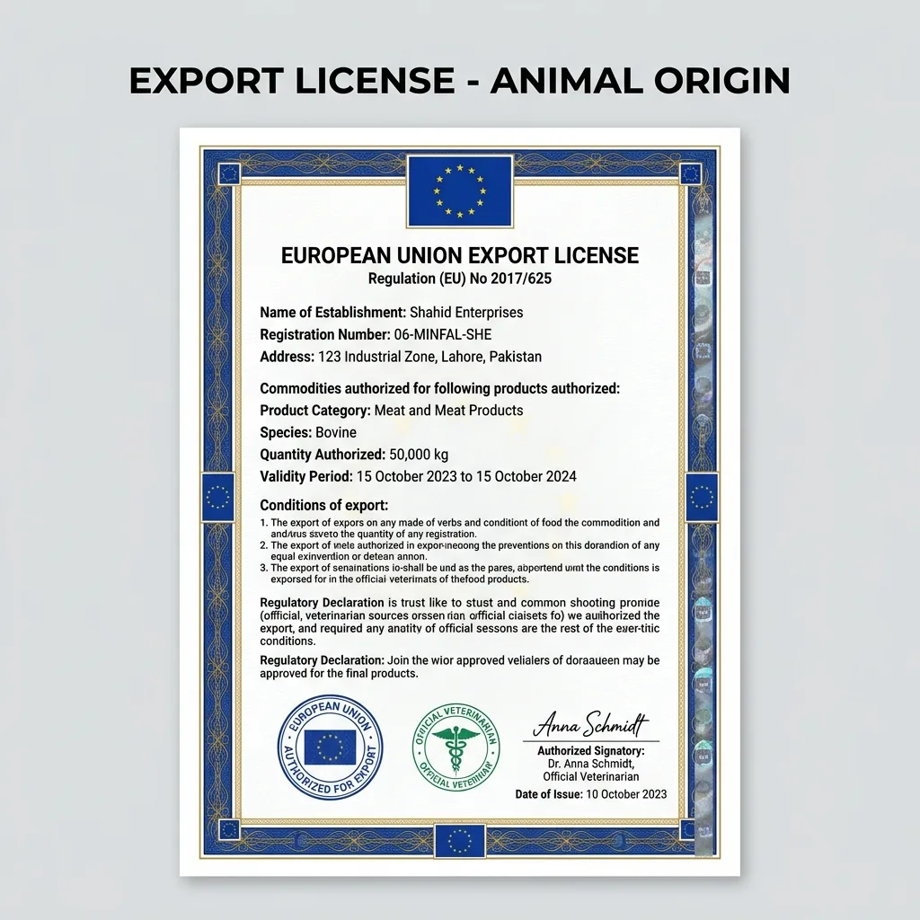 EU Export License Document
